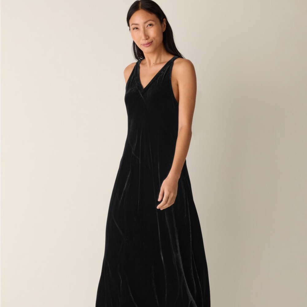 Eileen Fisher Black Velvet Maxi Dress
